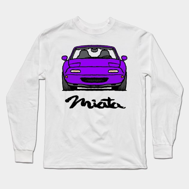 MX5 Miata NA Purple Long Sleeve T-Shirt by Woreth